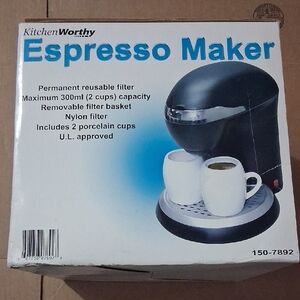 Black Espresso Maker with Cups
